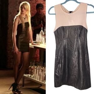 L'agence Lambskin Leather Mini Dress ASO Gossip Girls Jenny Humphrey Womens XS